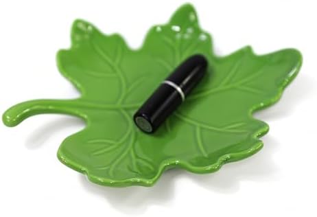 Jewelry Dish Tray, Ring Holder, Ceramic Trinket Tray, Key Bowl, Decorative Leaf Plate, for Sister Daughter Mother,Room Decor Aesthetic -Green A - Image 3