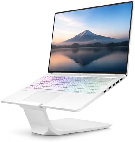 Laptop Stand for Desk – Ergonomic Laptop Riser, Improves Posture & Reduces Neck Pain, Stable No-Wobble Design, Cooling Airflow, Fits 10–17” Laptops, Office & Home Setup (White) by Neto3DPrinting
