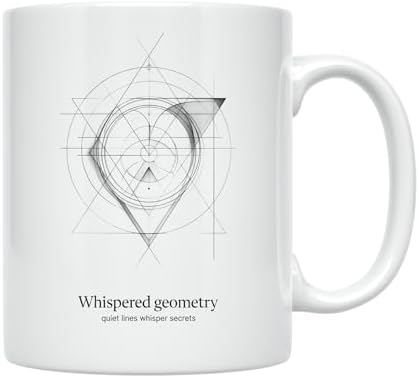 Modern Minimalist Coffee Mug - Whispered Geometry Design - 11 oz White Ceramic - Serene Aesthetic - Image 2