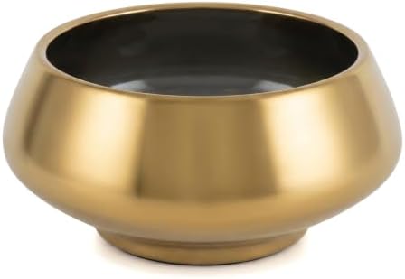 Irregular Ceramic Decorative Bowl Style Planter & Catchall Tray for Keys, Modern Centerpiece Bowl for Home Decor 6.1" L x 6.1" W x 2.8" H Gold by HMETOL