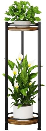 Homsorout 2 Tier Plant Stand Indoor Outdoor for Corner, Rustic by Homsorout