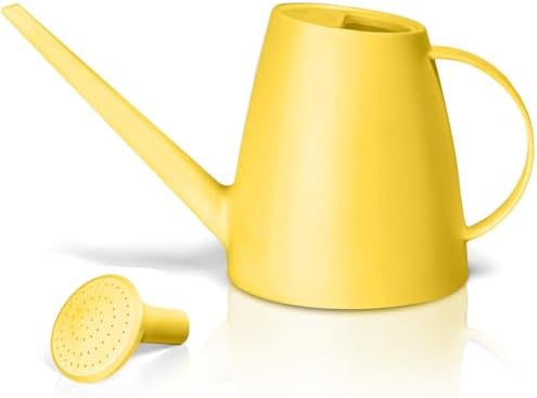 Plastic Watering Can - for Indoor and Outdoor House Plant Garden - with Long Spout - 1/2 Gallon - Yellow by Unknown