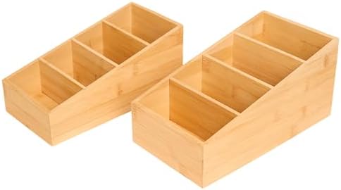 2 Pack Bamboo Snack Organizer, 4 Section by Saparim
