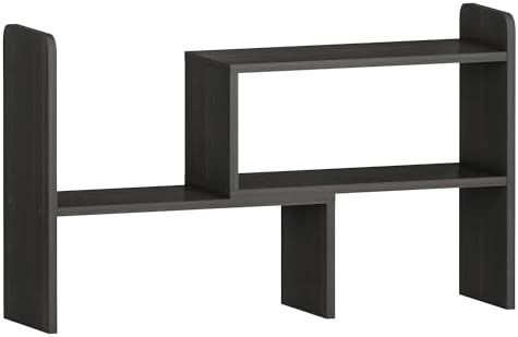 Flexible Assembly Desk Top Organizer, Free Combination Desktop Organizer Shelf, Wood Office Supplies Organizer for Office, Classroom, Dorm, Black by VPSMATHOME