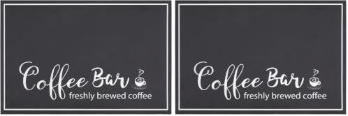 Findosom 12"x 20" Dish Drying Mat, Super Absorbent & Cuttable Coffee Mat, Hide Stain Bar Mat for Kitchen Counter, Coffee Bar Accessories, Black (Pack of 2) by Findosom