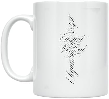 Coffee Lover Coffee Mug - Elegant Vertical Script Design - 11 oz White Ceramic - Minimalist Aesthetic by Unknown