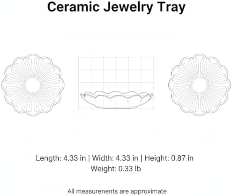 Petal Shaped Ceramic Jewelry Tray, Small Decorative Dish for Rings Earrings, Vanity Organizer for Nightstand Desk Bathroom (1 Piece) - Image 7