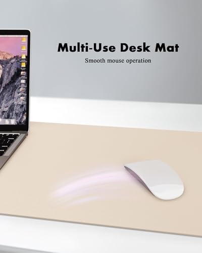 YSAGi Double-Sided Desk Pad, Leather Desk Mat, Eco Cork Desk Pad Protector, Large Mouse Pad for Desk, Waterproof Desk Blotter Pad, Desk Writing Pad for Office Work/Home (Beige/Cork,47.2" x 17") - Image 5