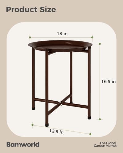 Bamworld Plant Stand Indoor Tall Plant Table Outdoor Plant Stool Brown - Image 3