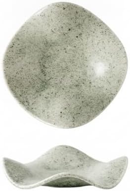 Ceramic Vanity Tray, Irregular Catchall Bowl for Jewelry and Keys, Modern Decorative Accent for Nightstand or Desktop, 7.7 x 7.7 Inches (1 PC) by Unknown