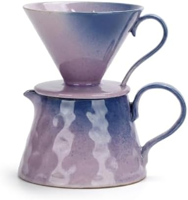 Ceramic Pour Over Coffee Maker Set 15oz/450ml Coffee Dripper with 40pcs Cone Paper Filters, Reusable Pour Over Coffee Cone for Home, Cafe, Restaurant, Camping by Unknown