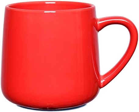 Bosmarlin Glossy Ceramic Coffee Mug, Tea Cup for Office and Home, 18 oz, Suitable for Dishwasher and Microwave(Red, 1) by Bosmarlin