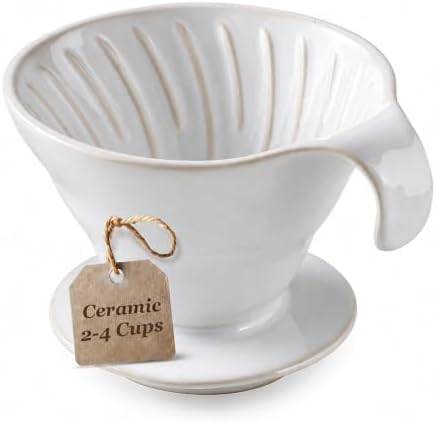Gomakren Pour Over Coffee Maker, Single-Hole, White Ceramic Coffee Dripper by Gomakren