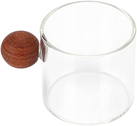Kikumi Heat Clear Glass Coffee Cup with Wooden Ball Handle for Office Bar Party (Clear) - Image 5
