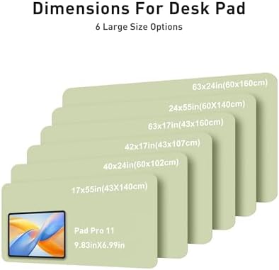 Aothia Faux Leather Desk Mat - Large Mouse Pad, Non-Slip PU Leather Blotter, Waterproof Writing Surface for Office and Home (Grass Green, 63" x 24") - Image 5