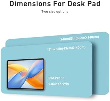 Aothia Faux Leather Desk Mat - Non-Slip PU Leather Desk Blotter, Waterproof Writing Surface, Large Desk Pad for Office & Home (Blue Topaz, 55" x 24") - Image 5