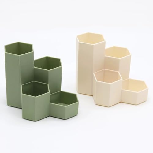 Pencil Organizer Pen Holder for Desk Pens Cup Small Desk Organizer Cute Pen Holder for Office,School and Home (White, L-Shape) - Image 5