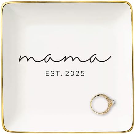Mother Present-Christmas Gift for New Mom-Mama 2025-Baby Shower Gifts-Mothers Day Present-First Time Mom-Jewelry Trays Trinket Holder Ring Dish by NZY