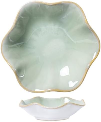 Ceramic Jewelry Tray with Lotus Leaf Design, Light Green Trinket Dish for Jewelry Storage, 4.3x4.3 Inch Key Tray and Room DecorHome Decor by Unknown