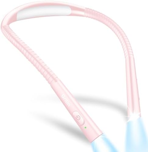 Gritin Book Light, Eye Caring 4-Color&5-Brightness Neck Light Reading Light by Gritin