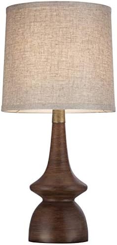 Rexford 24" High Table Lamps Set of 2 Walnut Finish Modern Brown - Image 3