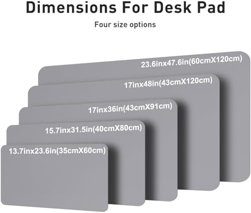 Aothia Faux Leather Desk Mat – Large Mouse Pad, Non-Slip PU Leather Blotter, Waterproof Writing Surface for Office and Home (Light Grey, 47.2" x 23.6") - Image 5