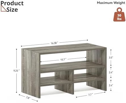 Wood Desktop Organizer Shelf with Five Storage Compartments, Vertical Desk Organizer with Three Shelves, for College Dorm Room, Office, Gray - Image 3