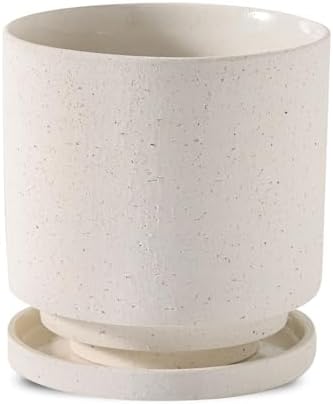 Nihow Ceramic Plant Pot Drainage Hole & Saucer for Indoor Plants, 5.7 Inch by Nihow