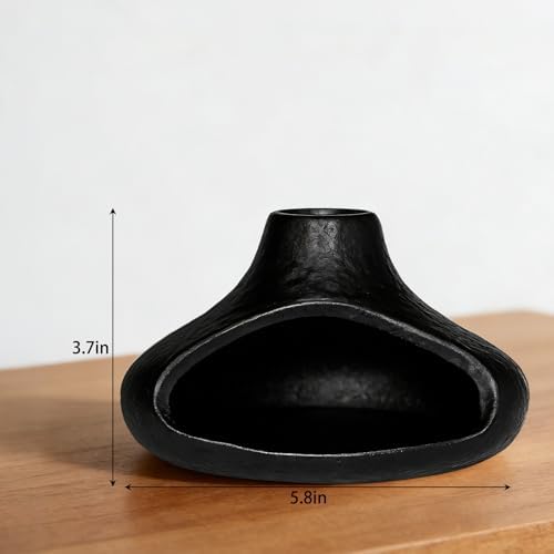 Ceramic Palo Santo Holder with Mini Chimney, Ash Catcher Incense Holder for Palo Santo Sticks, Sage Bundles, Incense Cones, Fireplace Style Smudge Bowl for Meditation, Yoga Home Decor(Black) - Image 2