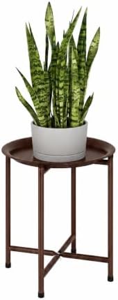 Bamworld Plant Stand Indoor Tall Plant Table Outdoor Plant Stool Brown by Bamworld
