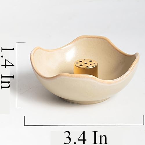 Elegant Ceramic Incense Ash Catcher – Minimalist Beige Incense Holder with 9-Hole Base, Smooth Bottom, Portable & Decorative for Home, Tea Table - Image 6