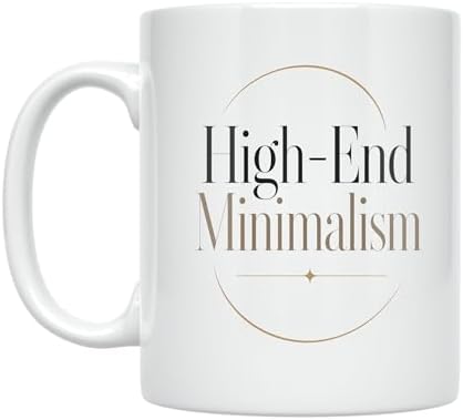 Minimalist Coffee Mug - High-End Minimalism Design - 11 oz White Ceramic - Sophisticated Style by Unknown