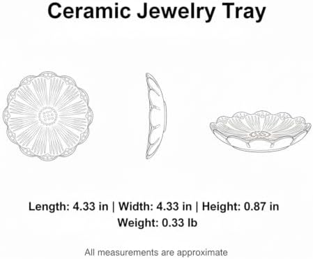 Petal Shaped Ceramic Jewelry Tray, Small Decorative Dish for Rings Earrings, Vanity Organizer for Nightstand Desk Bathroom (1 Piece) - Image 7