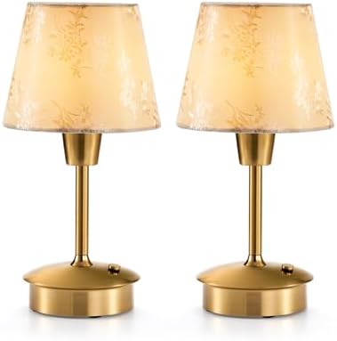 UMEXUS 2 Pack 9.8'' Small Cordless Table Lamp, Battery Operated Touch Lamps by UMEXUS