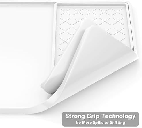 Rnivvi Silicone Coffee Mat, 16" x 24" Waterproof Raised Edge Coffee Bar Mats for Espresso Machine Station Accessories, Heat Resistant Detachable Dish Drying Pad for Kitchen Counter, Dish Rack, White - Image 5