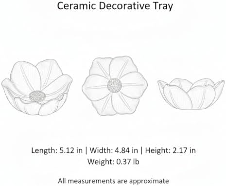 Ceramic Tulip Flower Catchall Tray, Small Jewelry & Key Organizer for Vanity Desk, Compact Decorative Dish with Raised Edges - Image 7