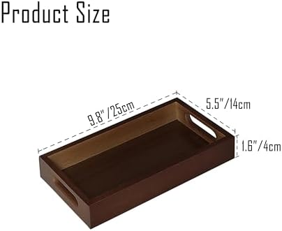 Small Rustic Serving Mini Tray with Handles - 9.8" Bamboo Tray - Image 6
