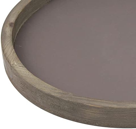 Stonebriar Large 11.8" Decorative Rustic Farmhouse Worn Natural Wood and Metal Tray - Image 3