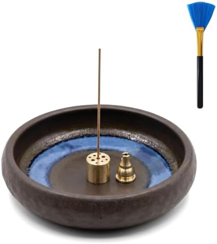 6 Inch Japanese Incense Holder for Stick,Ceramic Handmade Brown by Unknown