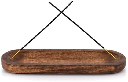 Kaizen Casa Incense Burner Stick Holder Ash Catcher Wooden Handmade Modern Gift Wood Home Decor Size (11" X 4" X 1") by KaizenCasa