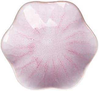 Ceramic Leaf Trinket Dish - 4-Leaf Clover Ring Holder & Lotus Jewelry Tray, Elegant Decorative Gift for Women (Pink - Lotus Leaf) by Bngukju