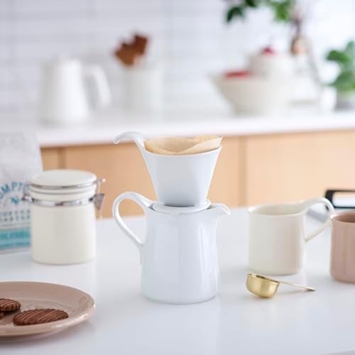 ZERO JAPAN - Bee House Pour Over Coffee Dripper - Ceramic Coffee Maker with Elegant Peek Hole, Drip Cone Brewer Coffee Gifts, Brewing Accessories - White, Standard Size - Image 2