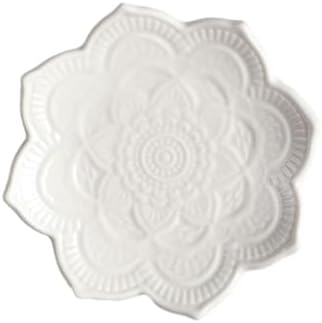Tracing Gold Lotus Plate Ceramic Ring Jewelry Plate Tabletop Jewelry Storage Tray Decoration,Ceramic Mandala Ring Holder,Decorative Jewelry Holder,Decorative Tray(white,style 2) - Image 6