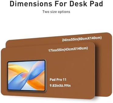 Aothia Faux Leather Desk Mat - Non-Slip PU Leather Desk Blotter, Waterproof Writing Surface, Large Desk Pad for Office & Home (Brown, 55" x 24") - Image 5