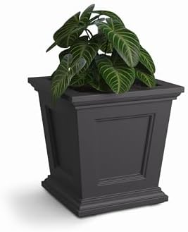 Mayne Fairfield 16in Self-Watering Square Planter, Graphite Grey by Mayne