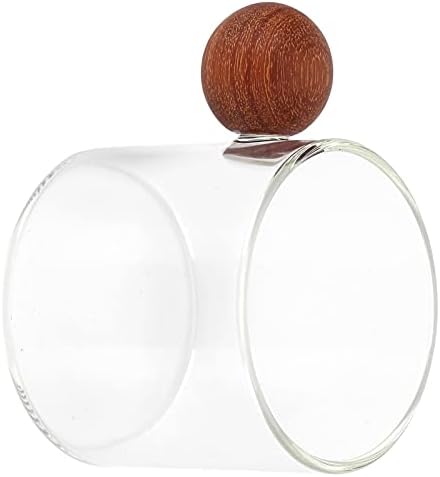 Glass Coffee Cup with Wooden Handle,120ml Size (Clear) - Image 4