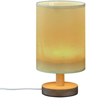 DOMIKING Soft Greens Pattern Bedside Table Lamp for Bedroom Small Lamps for Nightstand Lamp with Round Fabric Shade Night Light Lamps for Living Room Nursery Home Office Dorm - Image 2