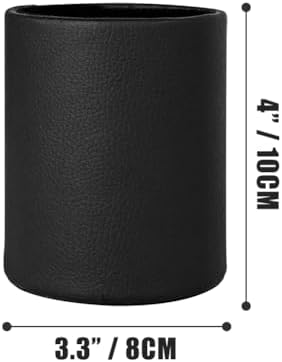 PU Leather Pen Holder Desk 3.94-inch Tall Pencil Cup Organizer - Image 4