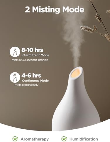 InnoGear 150ml Ceramic Essential Oil Diffuser, Diffusers for Home, White - Image 3