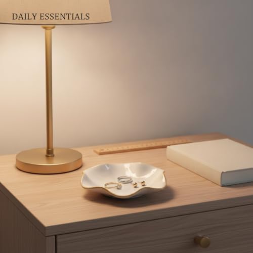 Small Ceramic Jewelry Tray for Rings and Earrings, Decorative Catchall Dish for Vanity, Nightstand, or Dresser Top - Image 3